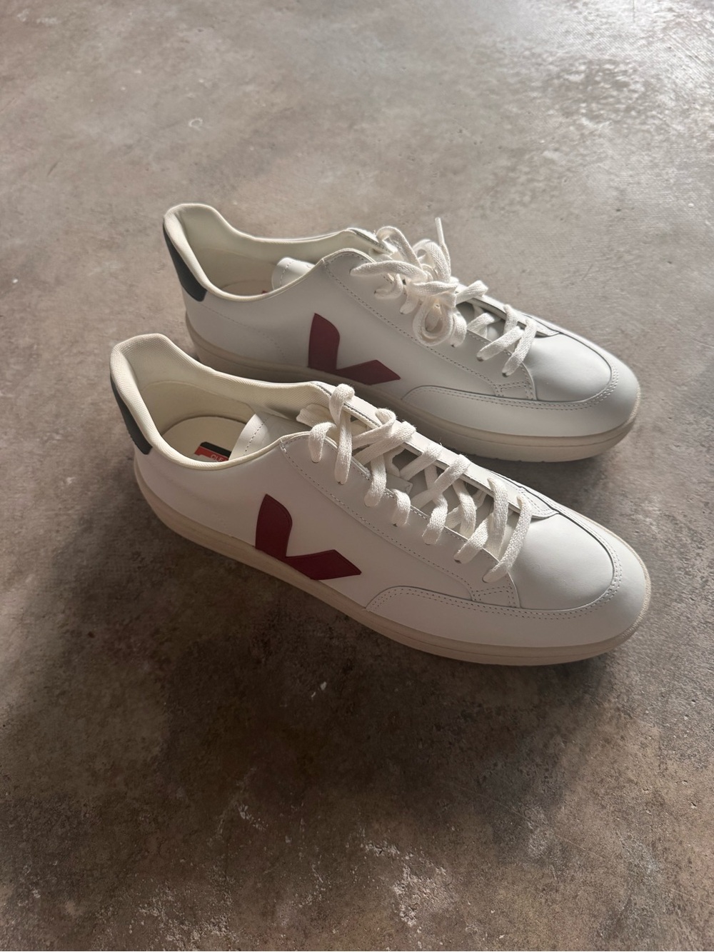 Veja Men White Leather Sneakers V-12